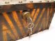 Antique Gothic Designed Riveted Tin Portable Lock Box Gun Safe Collection Box Safes & Still Banks photo 2