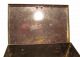 Antique Gothic Designed Riveted Tin Portable Lock Box Gun Safe Collection Box Safes & Still Banks photo 4