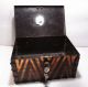 Antique Gothic Designed Riveted Tin Portable Lock Box Gun Safe Collection Box Safes & Still Banks photo 5
