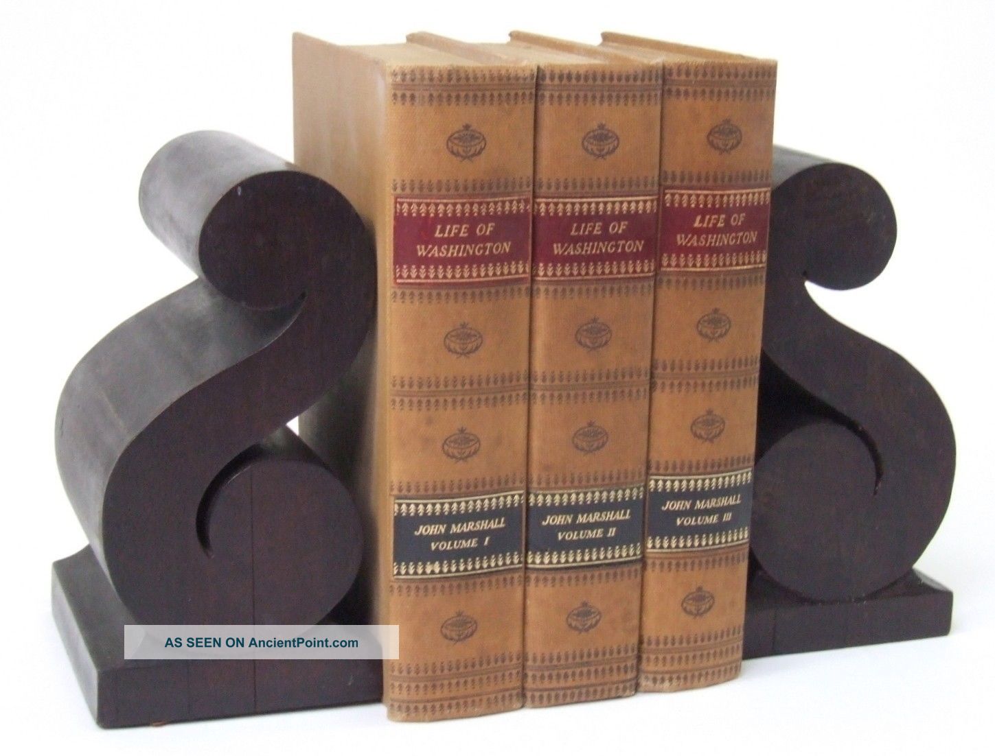 Antique Mahogany Wood Scroll Bookends Architectural Wood Scroll Victorian Era Other photo