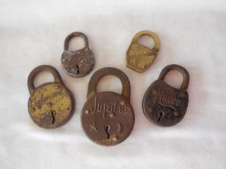 Primitive Antique Vintage Padlock Lock Oak Leaf Belmont Jupiter Miloco photo