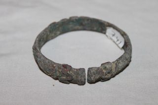 Ancient Luristan Bronze Bangle Bracelet 900 Bc photo