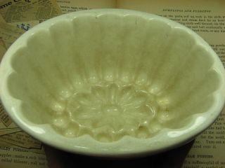 Antique 1800s Early 1900s Stoneware Pudding Mold Hearth Country Home Primitive photo
