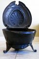 Large Antique Cast Iron Ebony Black Coal Hod Scuttle From France 31 Pounds Hearth Ware photo 5