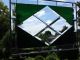 Stainded Glass Transom Window Panel - Four Diamonds With Green Cathedral 1940-Now photo 10
