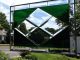 Stainded Glass Transom Window Panel - Four Diamonds With Green Cathedral 1940-Now photo 1