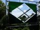 Stainded Glass Transom Window Panel - Four Diamonds With Green Cathedral 1940-Now photo 6