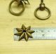 Of 6 Pcs Vtg Western Star Ring Pull Cabinet Solid Brass Handle Knob Pulls Door Knobs & Handles photo 4