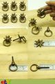 Of 6 Pcs Vtg Western Star Ring Pull Cabinet Solid Brass Handle Knob Pulls Door Knobs & Handles photo 7