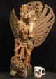 Huge Antique 35” Tall (89 Cm) Balinese Wood Carving Lord Vishnu Riding Garuda Statues photo 6