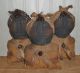 Primitive Grungy Set Of 3 Black Mammy Bowl Filler Dolls Primitives photo 2