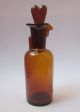 Antique German Drop Opium Anaesthesia Medical Amber Glass Bottle L - H 20ml Size 3 Other photo 1