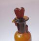 Antique German Drop Opium Anaesthesia Medical Amber Glass Bottle L - H 20ml Size 3 Other photo 2