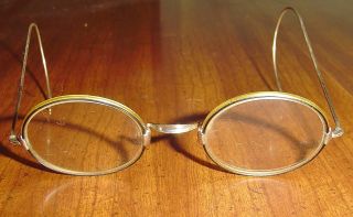 Antique,  1800 ' S Wire Rimmed Prescription Glasses Frames Hallmarked Silver Ec photo