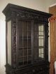 Antique French Carved Oak Gothic Renaissance Revival Bookcase Cabinet 19th C 1800-1899 photo 4