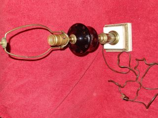 Victorian Cranberry Glass Lamp photo