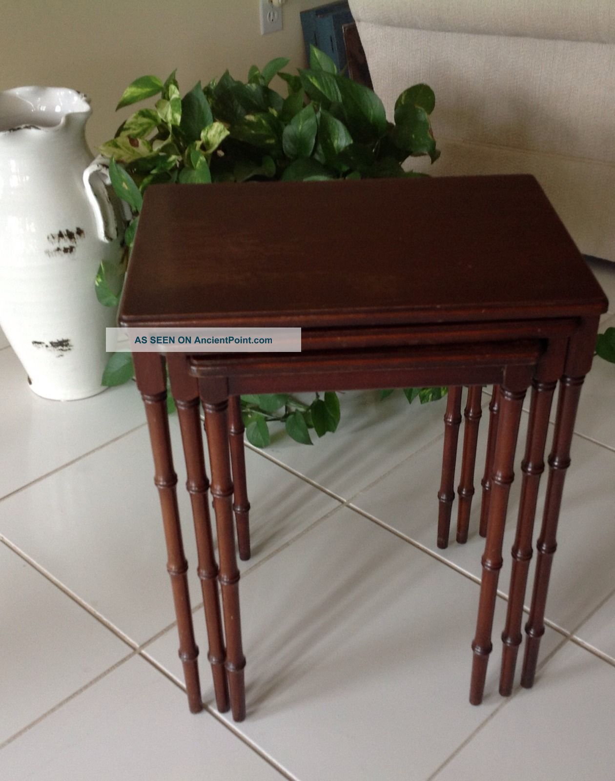 Mahogany Imperial Grand Rapids Nesting Side Tables Set Of 3