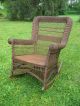 Antique Natural Wicker Classic Rolled Arm Rocker Circa 1890 ' S 1800-1899 photo 1