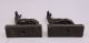 Antique Signed Paul Herzel Bronze German Shepherd Sculpture Bookends Metalware photo 9