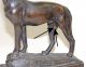Antique Signed Paul Herzel Bronze German Shepherd Sculpture Bookends Metalware photo 4