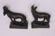 Antique Signed Paul Herzel Bronze German Shepherd Sculpture Bookends Metalware photo 6