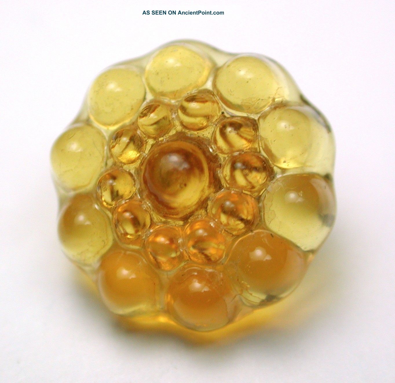 Antique Charmstring Glass Button Honey Graduated Hobs Design - Buttons photo