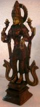 Traditional Laxmi Lakshmi Meenakshi Hindu Goddess For Wealth Standing Brass India photo 3