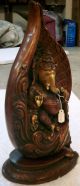 Shankh Ganesh Ganesha Shaped Like A Conch Very Detailed Brass Statue Artifact India photo 2