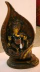 Shankh Ganesh Ganesha Shaped Like A Conch Very Detailed Brass Statue Artifact India photo 3