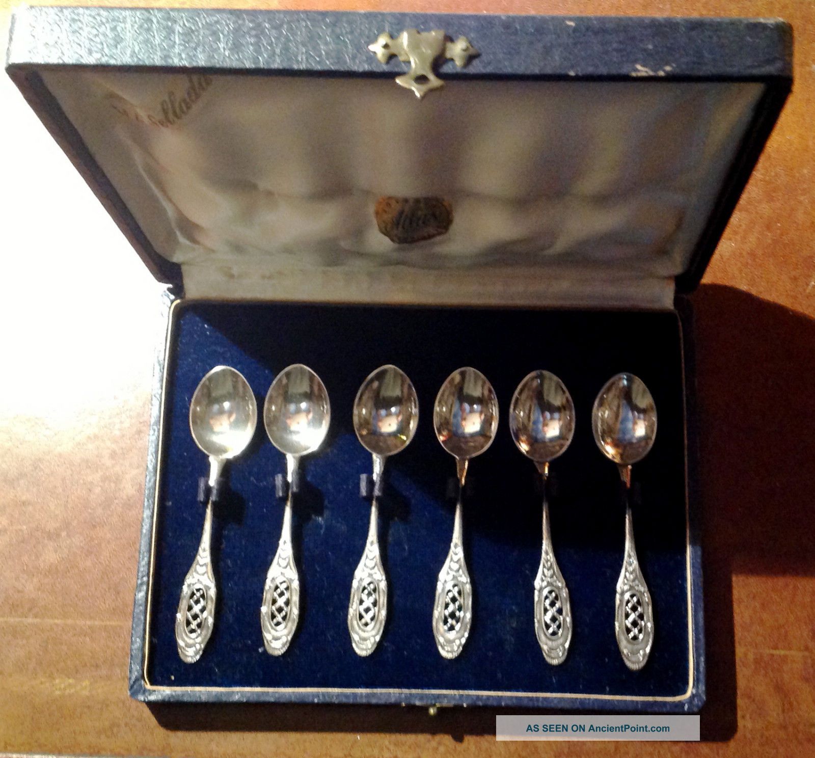 Cased Set Of Six 800 Silver Demitasse Spoons By Joyeria Atlas Of Argentina Other photo