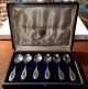 Cased Set Of Six 800 Silver Demitasse Spoons By Joyeria Atlas Of Argentina Other photo 1