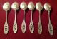 Cased Set Of Six 800 Silver Demitasse Spoons By Joyeria Atlas Of Argentina Other photo 6