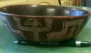 Inca Treasures Pre Columbian Nayarit Pottery Bowl,  Art,  Artifact,  Coa photo