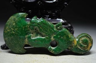 Archaize Chinese Old Jade Hand - Carved Statue Axe Beast photo
