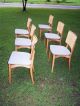 6 Vtg Blonde Caned Back Danish Modern Mid Century Stakmore Chairs Non Folding Mid-Century Modernism photo 6