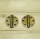 Of 2 Pcs Antique Vintage Round Ordinary Hinge / Hinges Cabinet Solid Brass Other photo 1