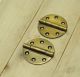 Of 2 Pcs Antique Vintage Round Ordinary Hinge / Hinges Cabinet Solid Brass Other photo 2