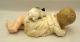 Japanese Export Porcelain Piano Doll Baby - Boy W/ Rabbits Statues photo 3