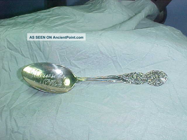 Vtg Floral Sterling Spoon Engraved 