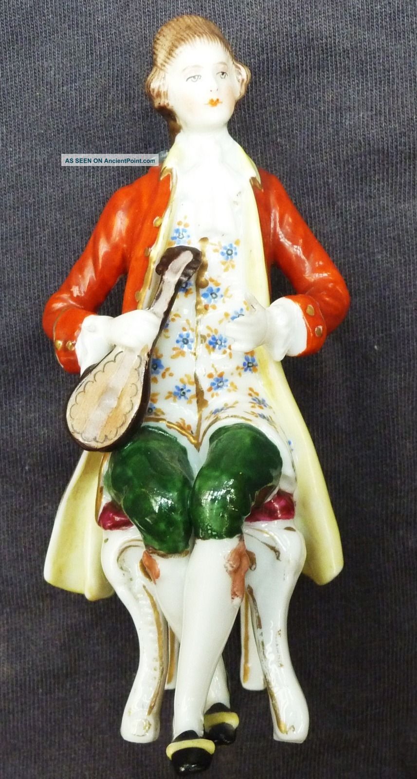 Antique Porcelain Man Figurine Beehive Mark German,  Austrian,  French? Figurines photo