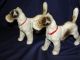 2 Antique Hubley Cast Iron Fox Terrier Dog Sculptures - Excellent Paint Metalware photo 1