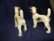 2 Antique Hubley Cast Iron Fox Terrier Dog Sculptures - Excellent Paint Metalware photo 2
