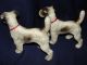 2 Antique Hubley Cast Iron Fox Terrier Dog Sculptures - Excellent Paint Metalware photo 3