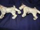 2 Antique Hubley Cast Iron Fox Terrier Dog Sculptures - Excellent Paint Metalware photo 6