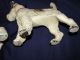 2 Antique Hubley Cast Iron Fox Terrier Dog Sculptures - Excellent Paint Metalware photo 7