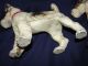 2 Antique Hubley Cast Iron Fox Terrier Dog Sculptures - Excellent Paint Metalware photo 8