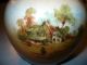 Antique Austria Porcelain Vase Hand Painted Scene Of Cottage House Vases photo 1