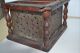 Antique Primitive Foot Warmer Punched/pierced Tin & Wood Metal Handle Early Primitives photo 2