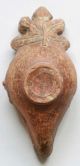 Ancient Roman Terracotta (clay) Large.  Oil Lamp With Satyr Face.  1st Century Roman photo 2