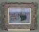 Small Authentic Harry S Mintz Modernist Impressionist Seascape Boat Oil Painting Other photo 1